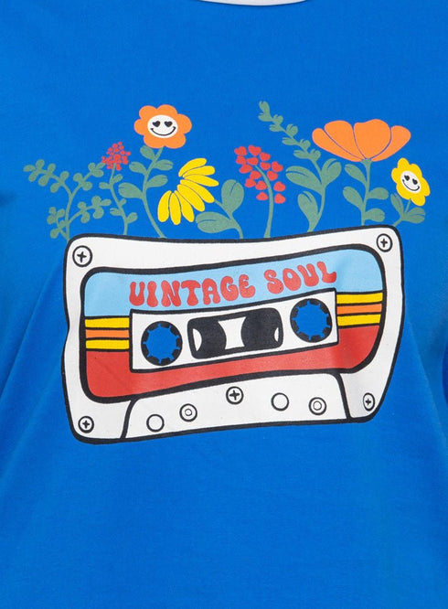 Royal Blue Printed Long - Sleeve Design 27 - Khotwh